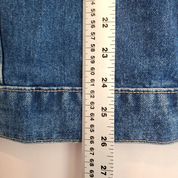 Warp + Weft Denim Trucker Jacket Indigo Adult Med Corduroy Chore Cabin Retro - Picture 13 of 14